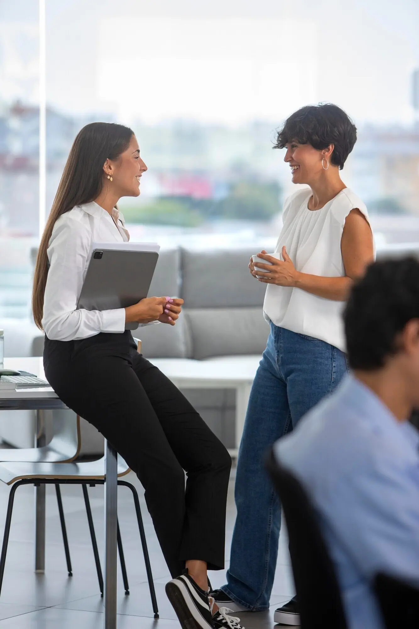 Close-up of business people at work